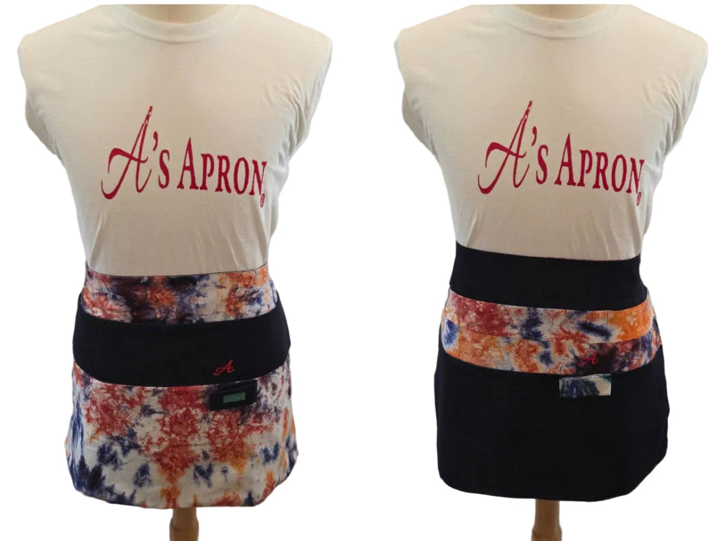 🫟 🎨Tie Dye Splash Reversible Short Waist Apron image 0