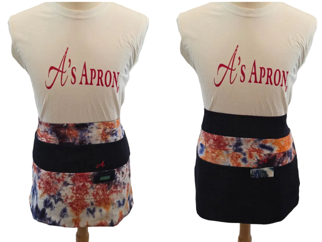 🫟 🎨Tie Dye Splash Reversible Short Waist Apron image 0