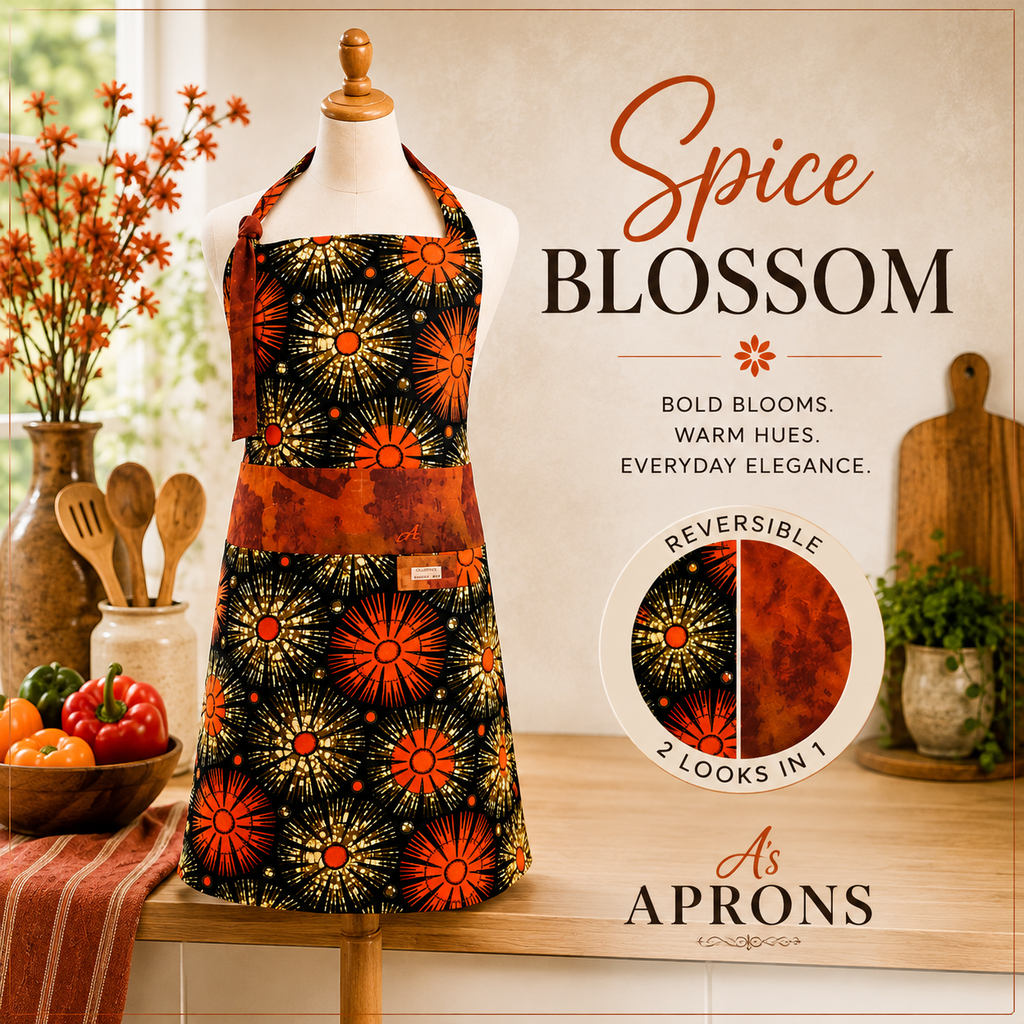 Spice Blossom | Reversible F/L Bib| Spicey Harvest | 8 pockets