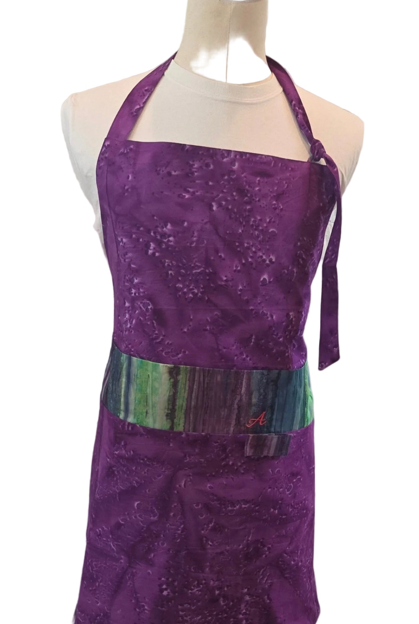 Purple & Jewel-Toned Reversible Mozambique Collection| Long Bib Apron image 1