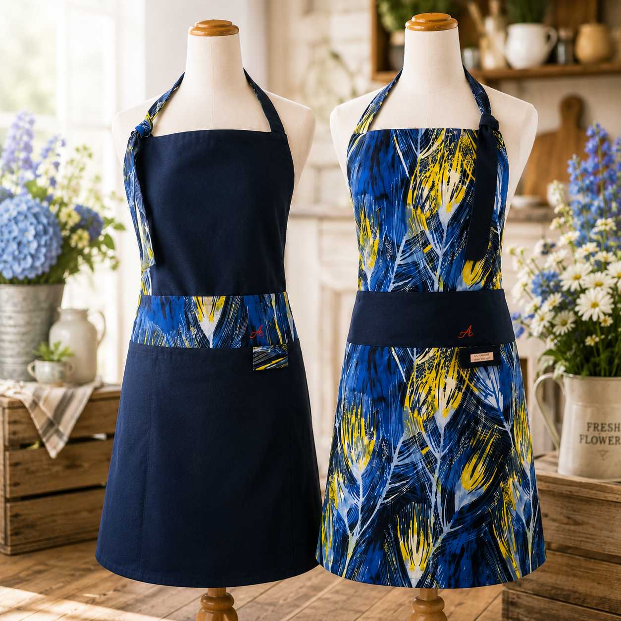 💙Blue Serenade | Reversible F/L Bib | 8 pockets