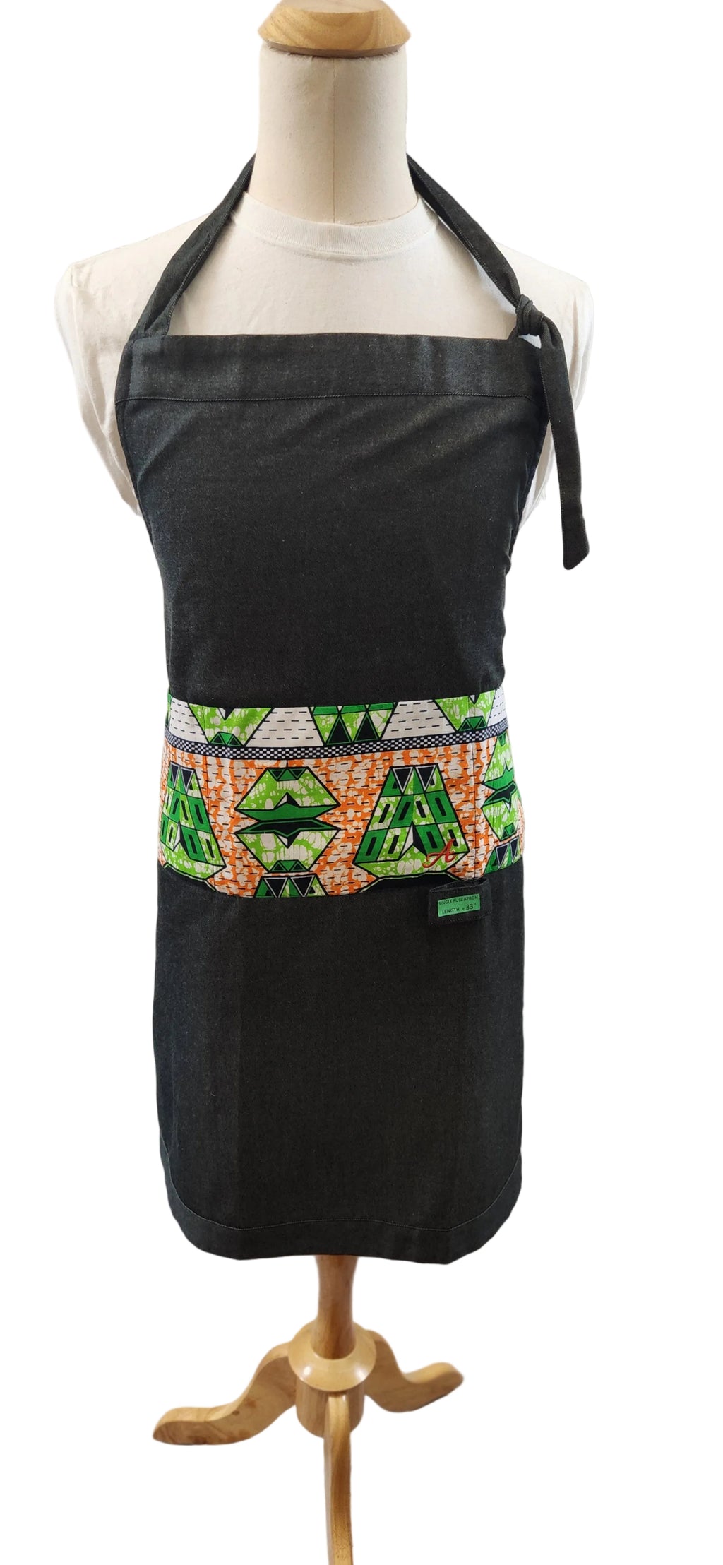 🖤💚 Single-sided Black with Green Full-Length Bib image 0