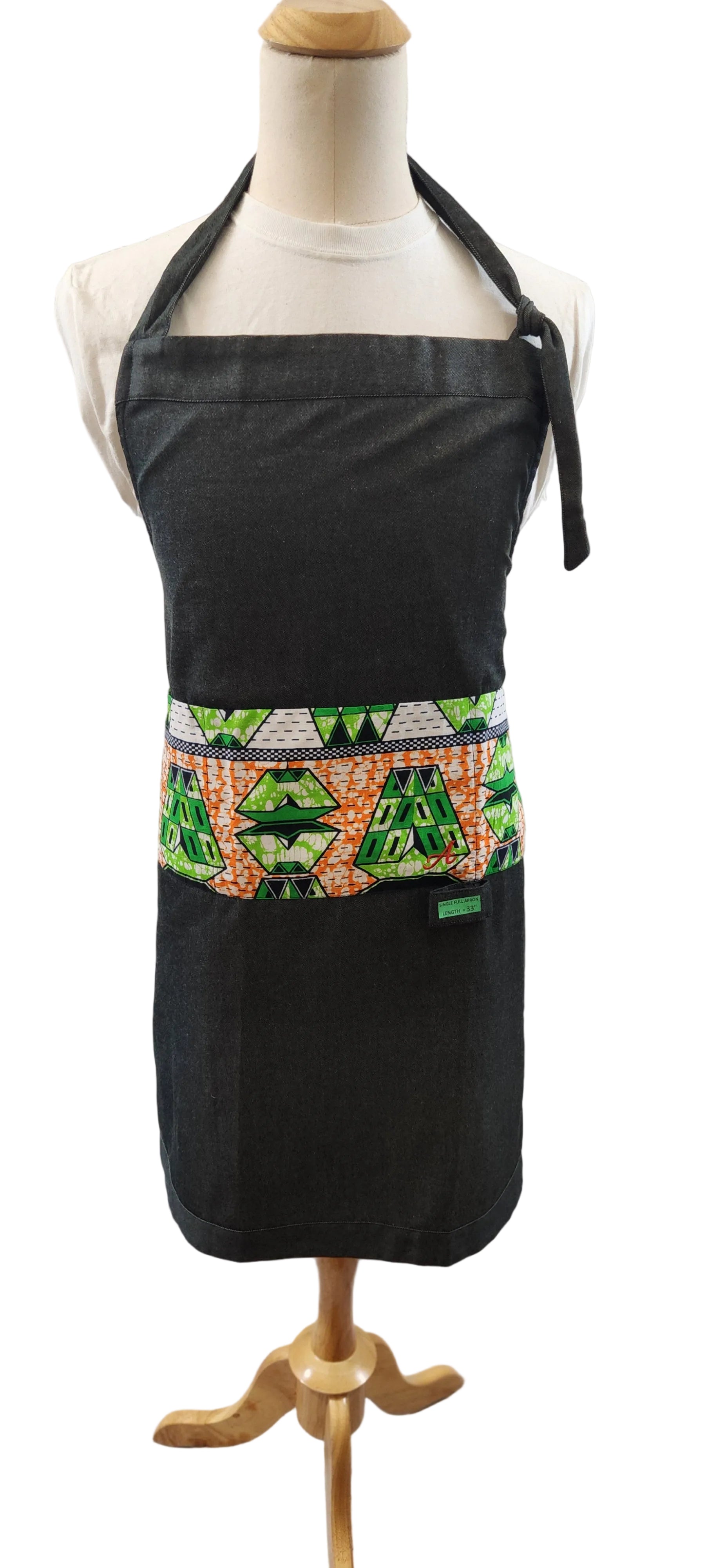 🖤💚 Single-sided Black with Green Full-Length Bib image 0