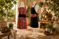 Crimson Jubilee| Single F/L Bib|Vibrant Crimson Paisley - Sleek Black