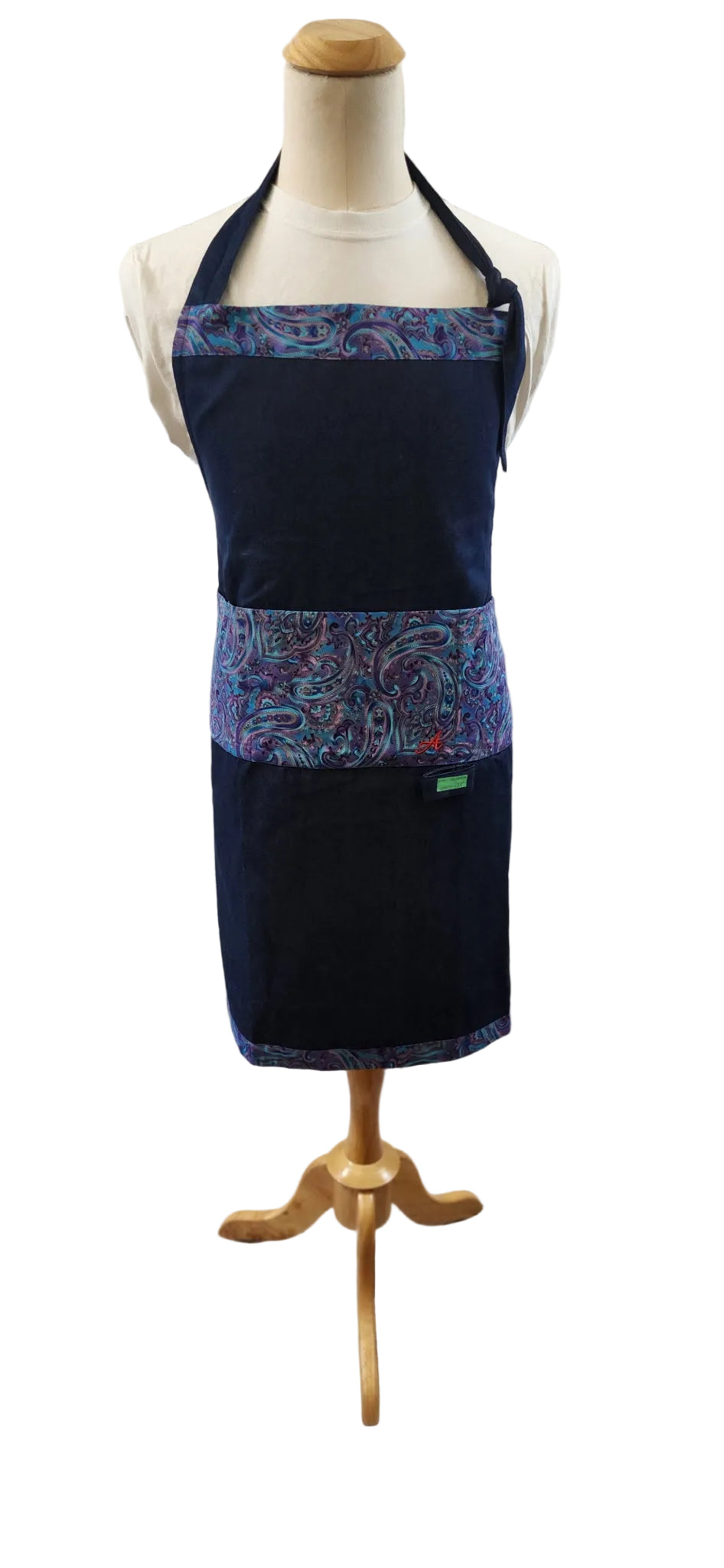 💜💙 Midnight Paisley Single-Sided Apron image 0