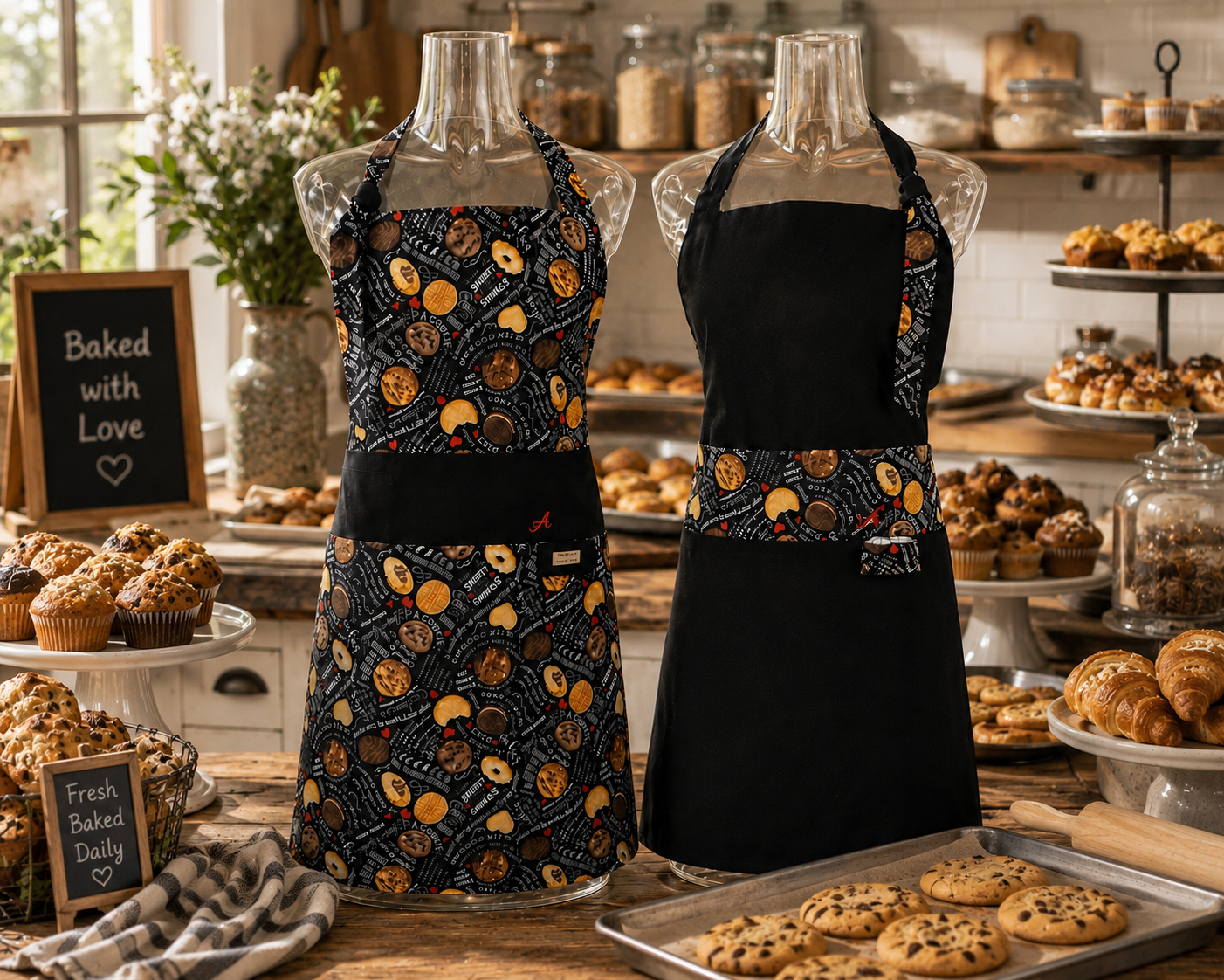 🍪 Cookies & Crème | Reversible F/L Bib|Garden-Inspired | 8 pockets