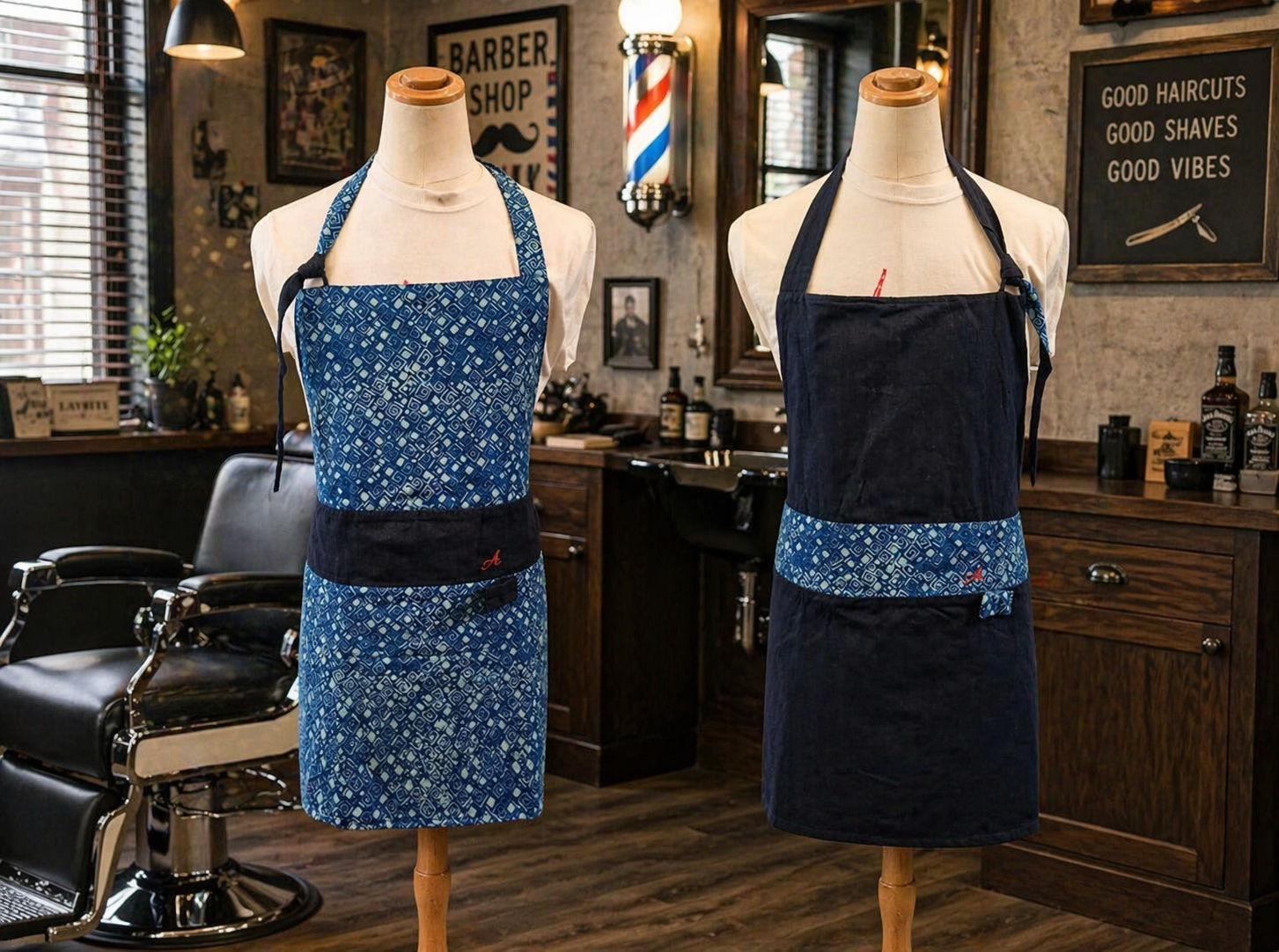 The Indigo  Reversible Short Bib Apron
