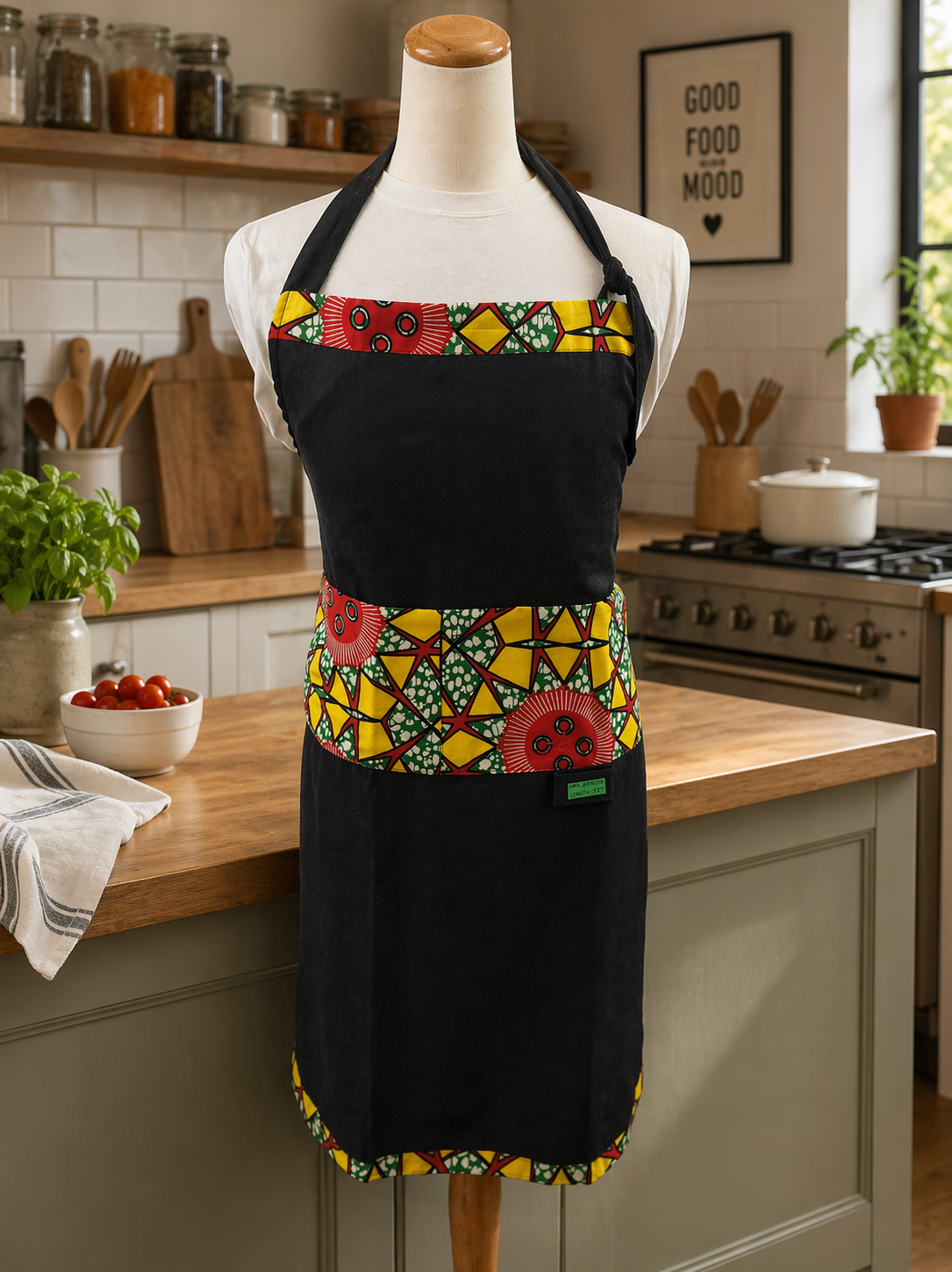 💫Radiant Yellow & Red Geo |  Full-Length Single-Sided Bib